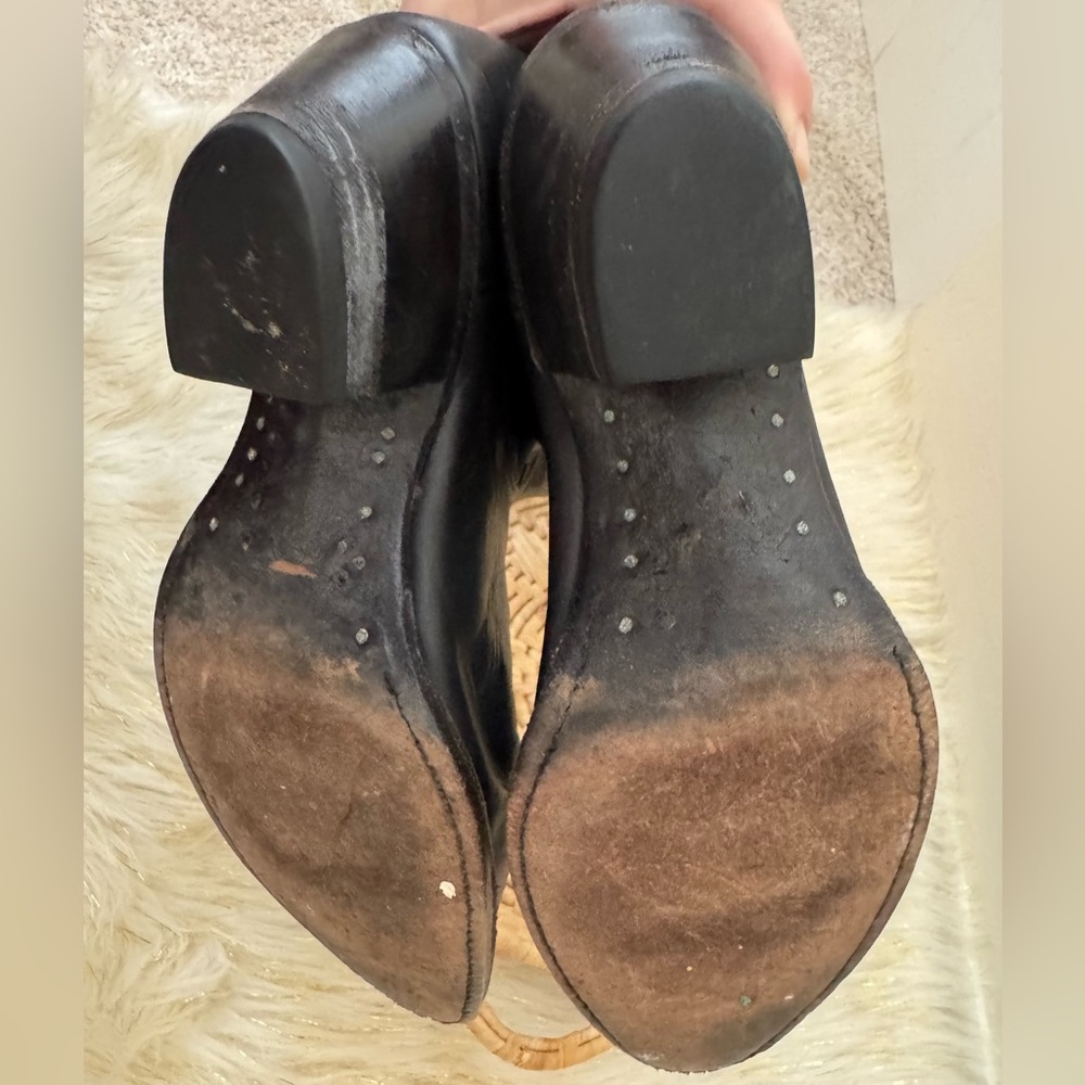 Tony Lama Classic Plain Black Cowgirl Boots 1016L Size 6M - Picture 4 of 6